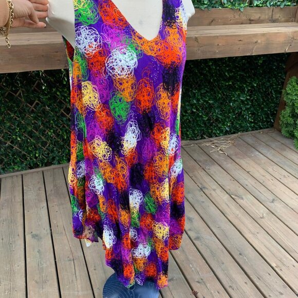 Boho Sleeveless Multicolour Dress Made in Thailand – One Size - Picture 4 of 6